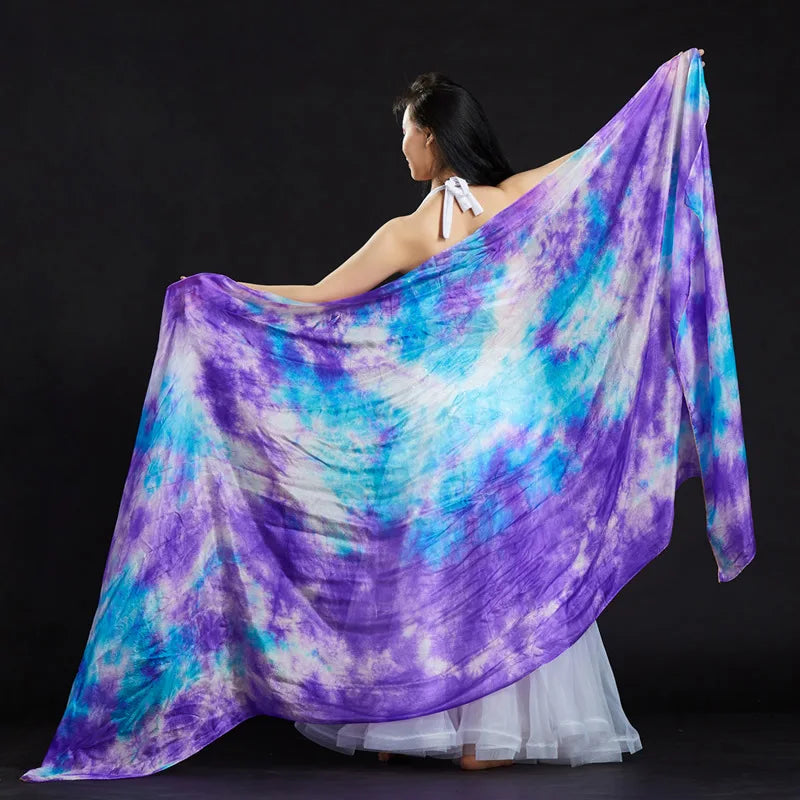 Tie Dye Belly Dance Silk Veil (250 × 110 cm)