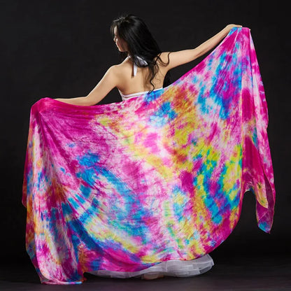 Tie Dye Belly Dance Silk Veil (250 × 110 cm)