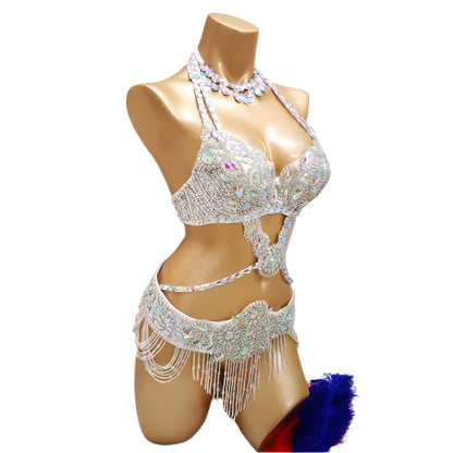 Bra, Belt & Necklace 3-Piece Belly Dance Set