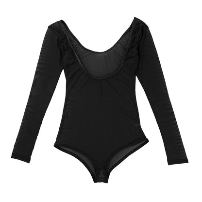 Plus Size Belly Dance Long Sleeve Top – Women’s Dancewear Bodysuit