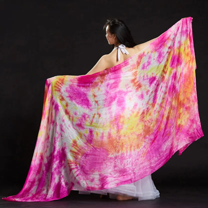 Tie Dye Belly Dance Silk Veil (250 × 110 cm)