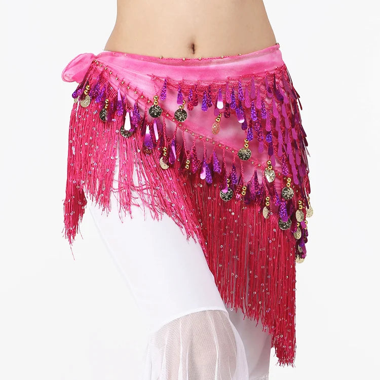 Belly Dance Hip Scarf with Coins