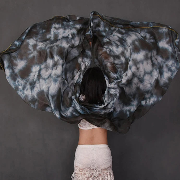 Tie Dye Belly Dance Silk Veil (250 × 110 cm)