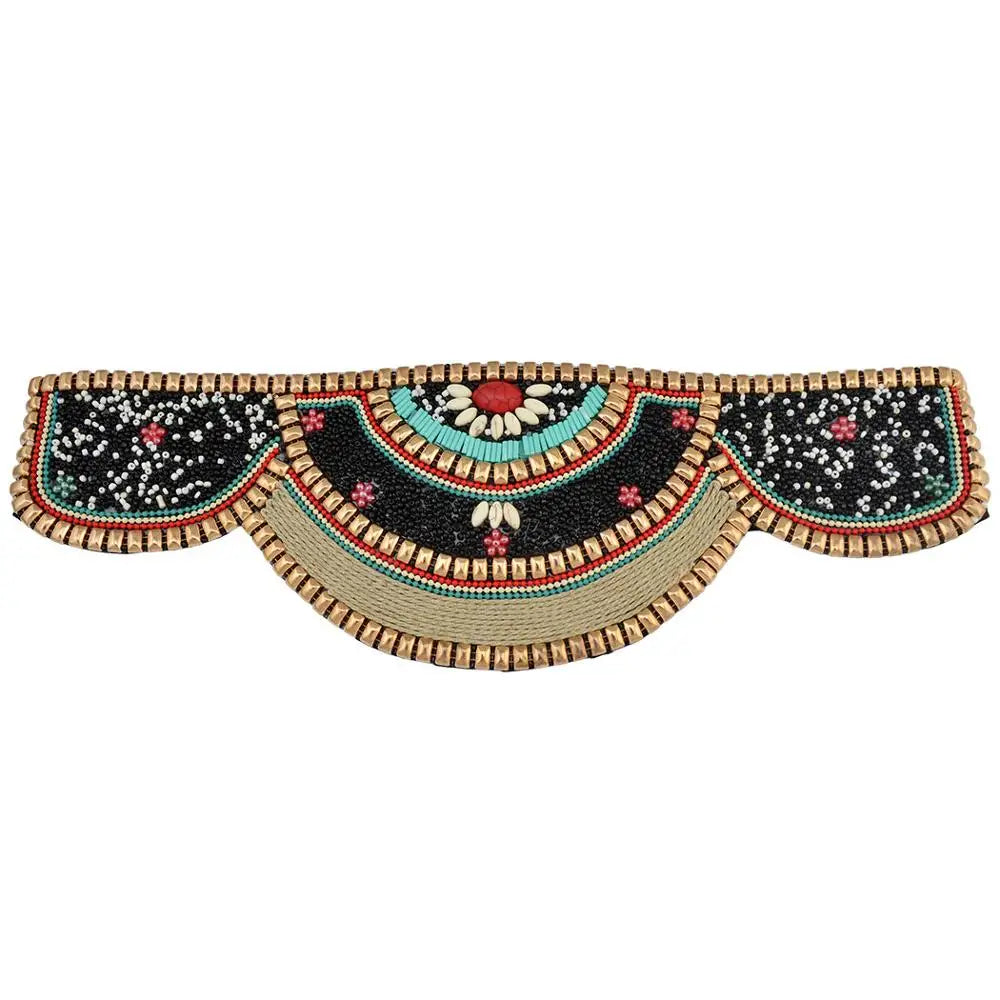 Gypsy Tribal Ethnic Elastic Corset Belt - Bohemian Embroidered Waist Belt