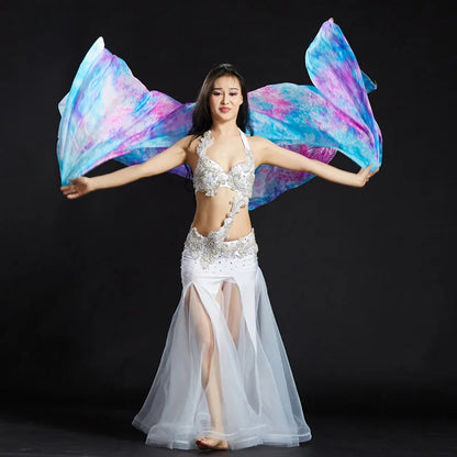 Tie Dye Belly Dance Silk Veil (250 × 110 cm)