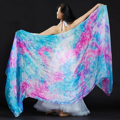 Tie Dye Belly Dance Silk Veil (250 × 110 cm)