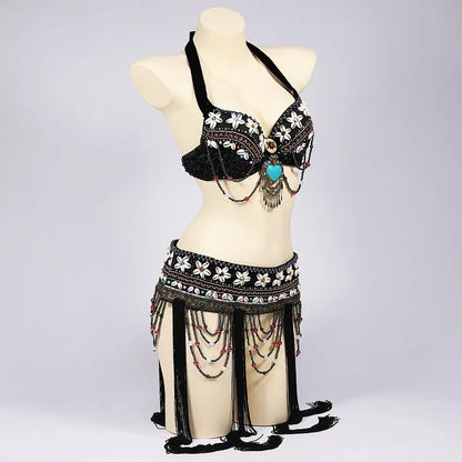 2-Piece Tribal Belly Dance Costume (Bra & Belt)