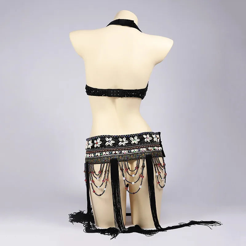 2-Piece Tribal Belly Dance Costume (Bra & Belt)