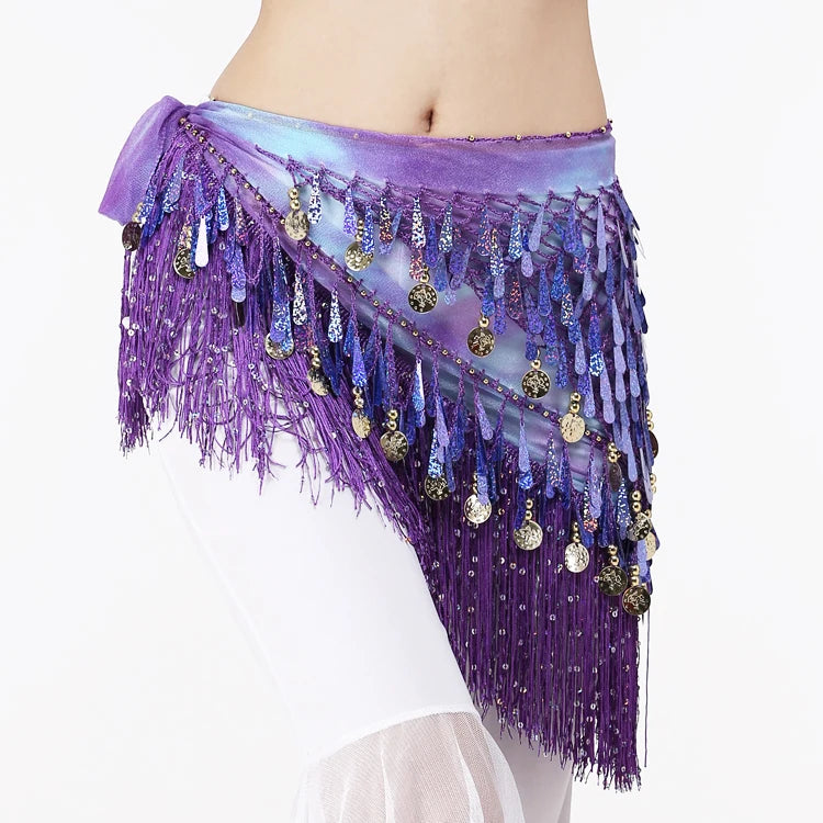 Belly Dance Hip Scarf with Coins