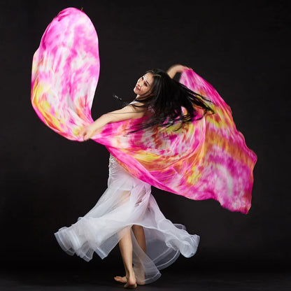 Tie Dye Belly Dance Silk Veil (250 × 110 cm)