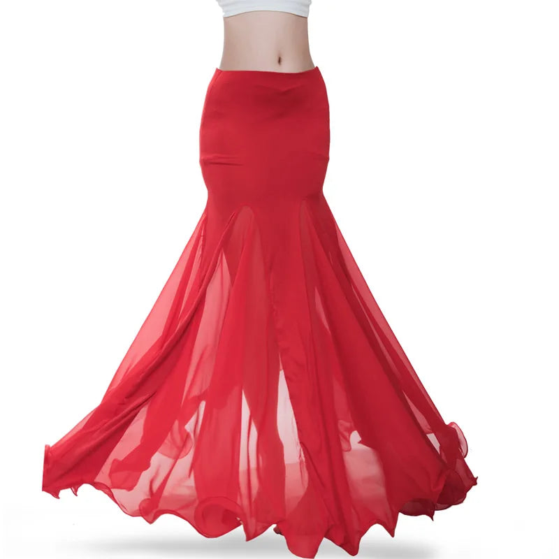 Belly Dance Chiffon Skirt – Flowing Elegance for Every Move!