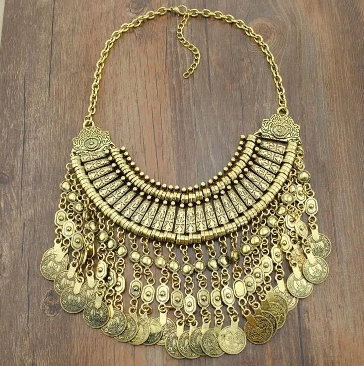 Multilayer Maxi Boho Coin Necklace