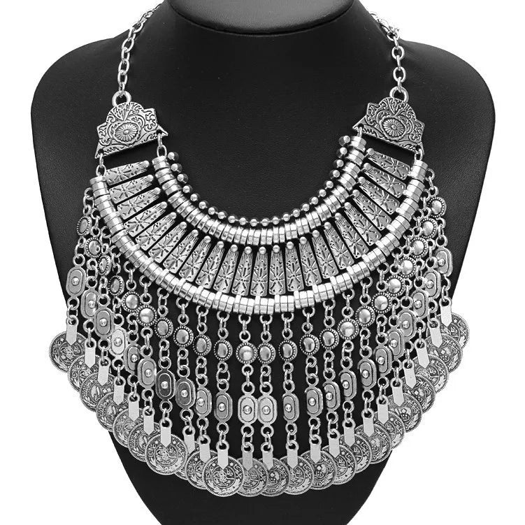 Multilayer Maxi Boho Coin Necklace