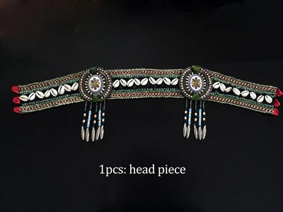 Tribal Belly Dance Armband & Wristband Set – Bronze Beads Adjustable Fit