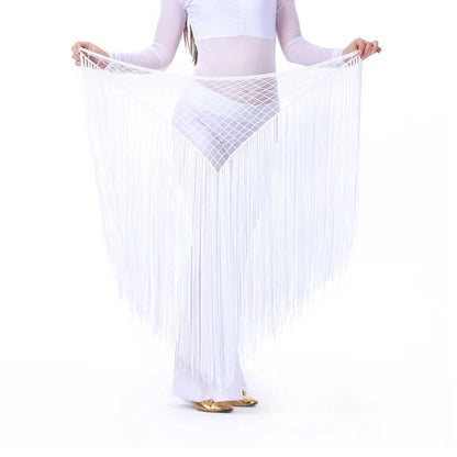 Belly Dance Fringe Triangle Hip Shawl – Flowing Tassel Wrap