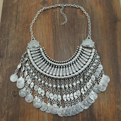 Multilayer Maxi Boho Coin Necklace