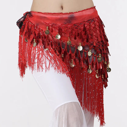 Belly Dance Hip Scarf with Coins