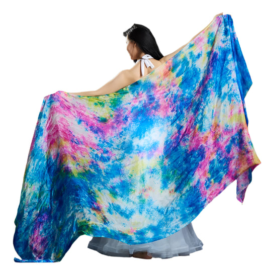 Tie Dye Belly Dance Silk Veil (250 × 110 cm)