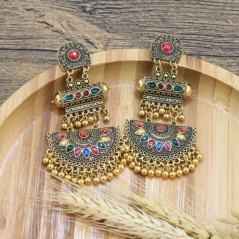 Golden Boho Chandelier Earrings – Dance in Radiant Splendor! 💃✨