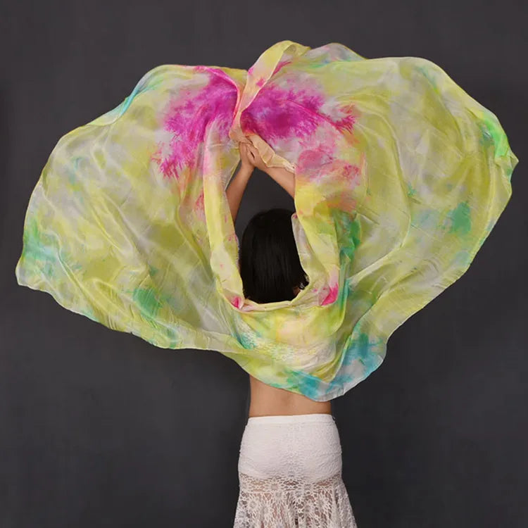 Tie Dye Belly Dance Silk Veil (250 × 110 cm)