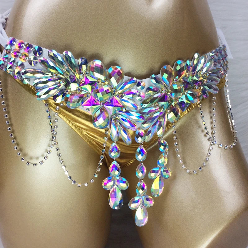 Handmade Wire Bra & Panty Belt Set – 4-Piece Dance Costume