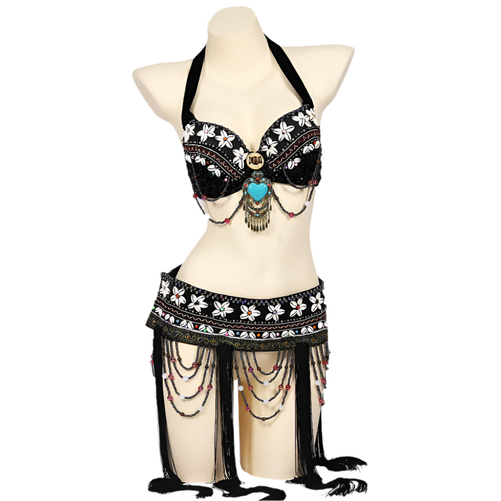 2-Piece Tribal Belly Dance Costume (Bra & Belt)