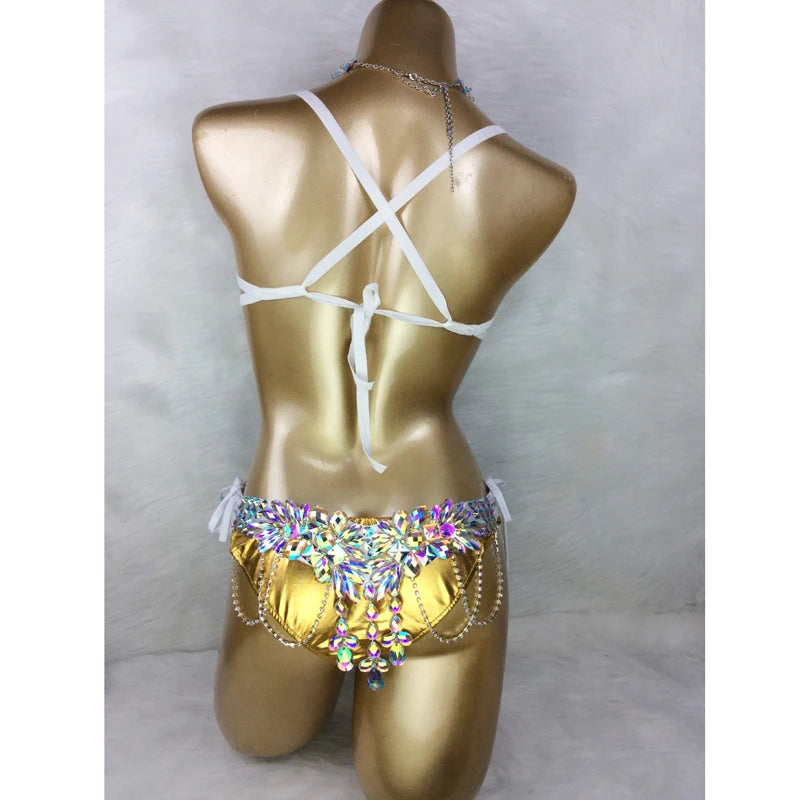 Handmade Wire Bra & Panty Belt Set – 4-Piece Dance Costume