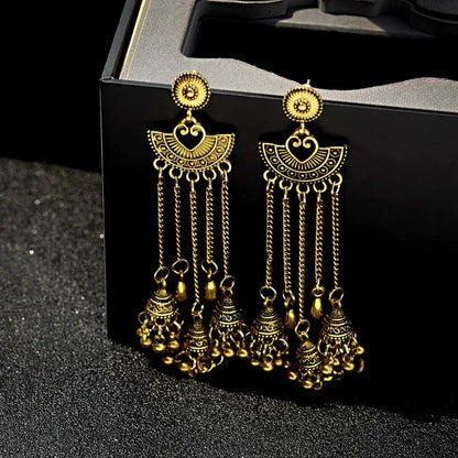 Golden & Silver Flow Tassel Earrings – Sway with Every Step! 💃✨