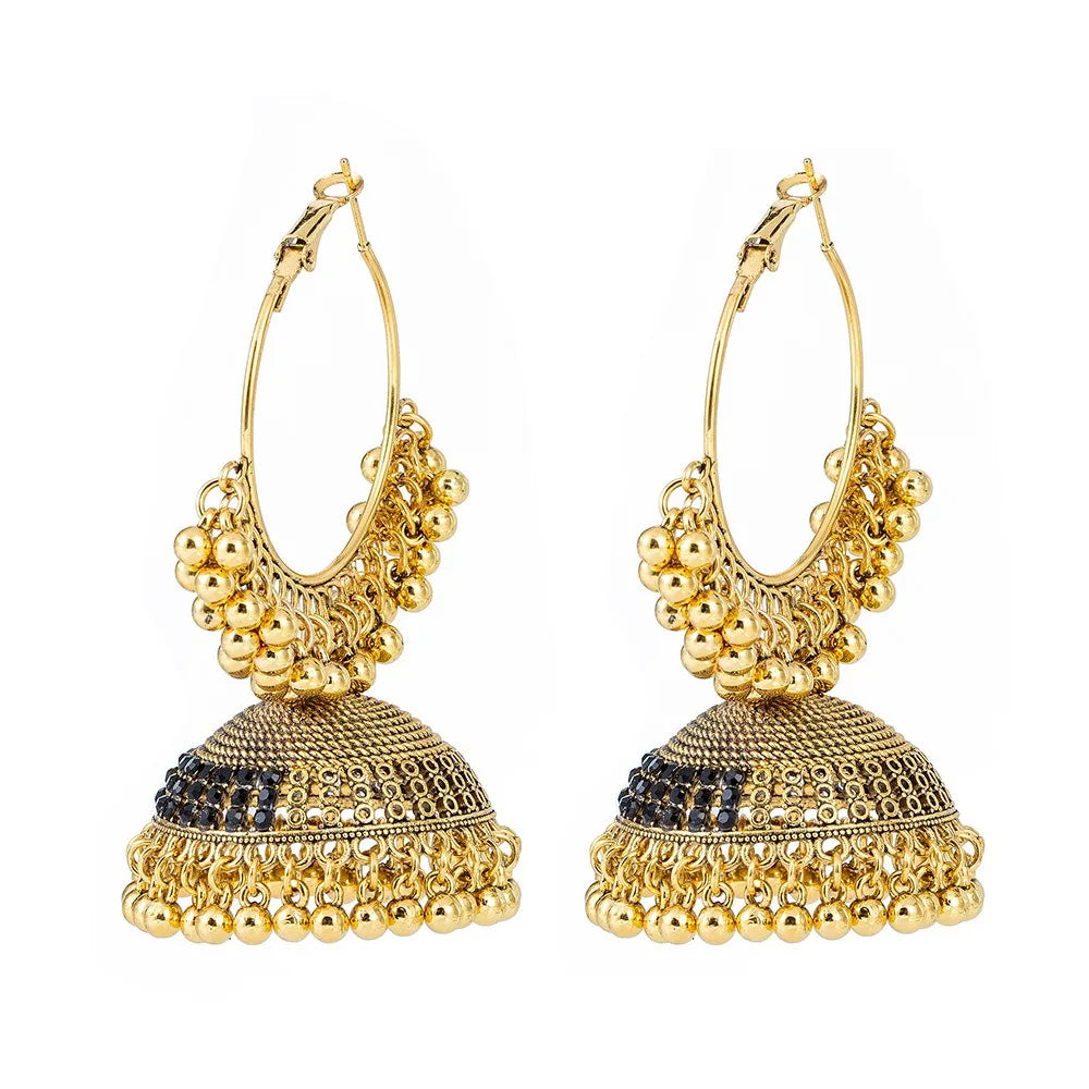 Golden Dome Jhumka Earrings – Add Royal Elegance to Your Dance! 💃👑