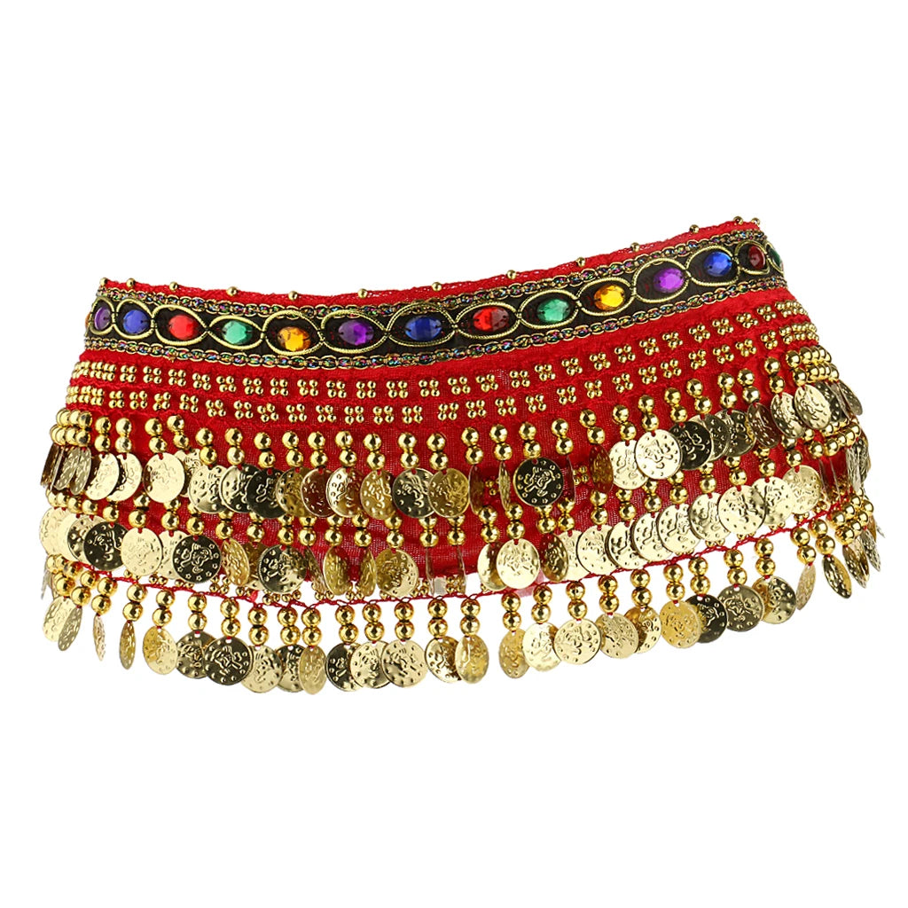 Velvet Belly Dance Hip Scarf – Sparkle, Jingle, and Shine!