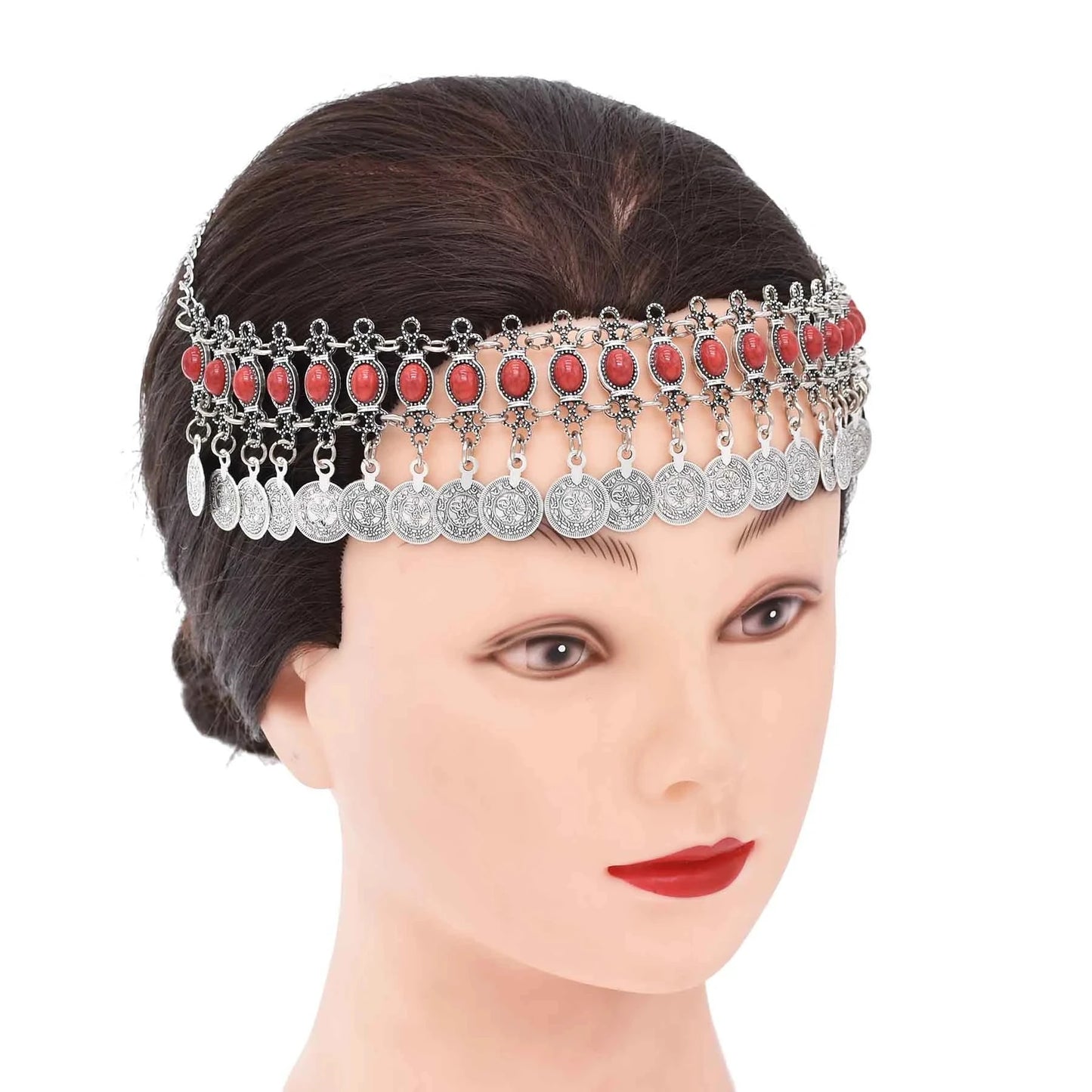 Vintage Coin Headband – Boho Gypsy Hair Jewelry with Tribal Charms