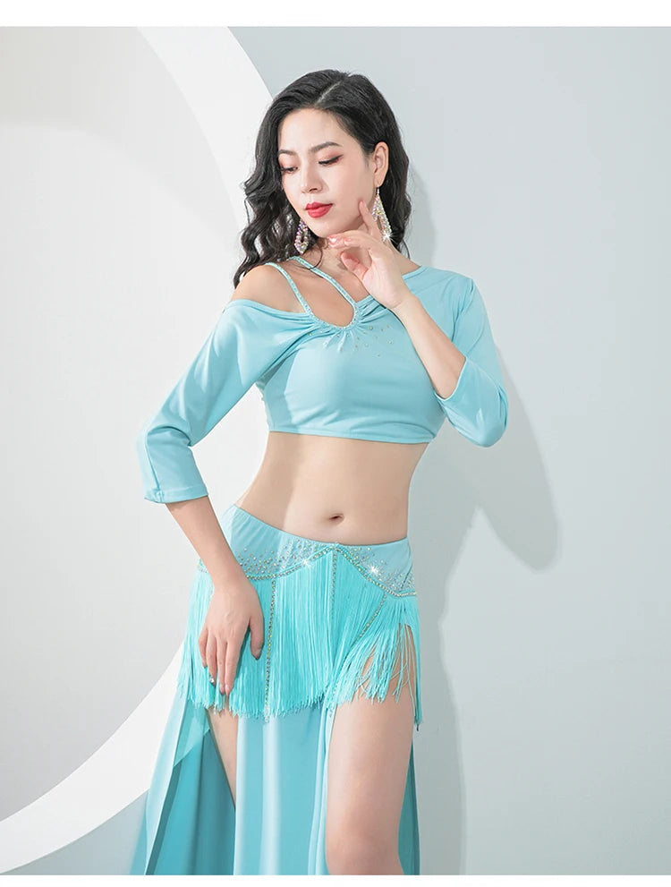 3-Piece Elastic Belly Dance Costume (Top, Under-Shorts & Skirt)