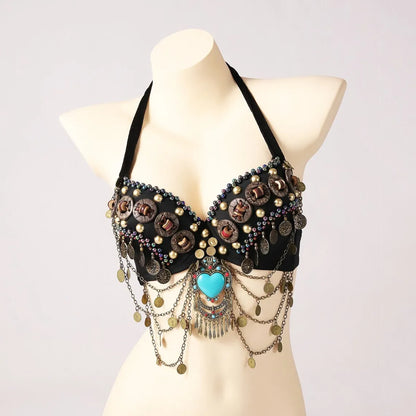 Tribal Belly Dance Push Up Bra – Dazzling Elegance, Ultimate Support!