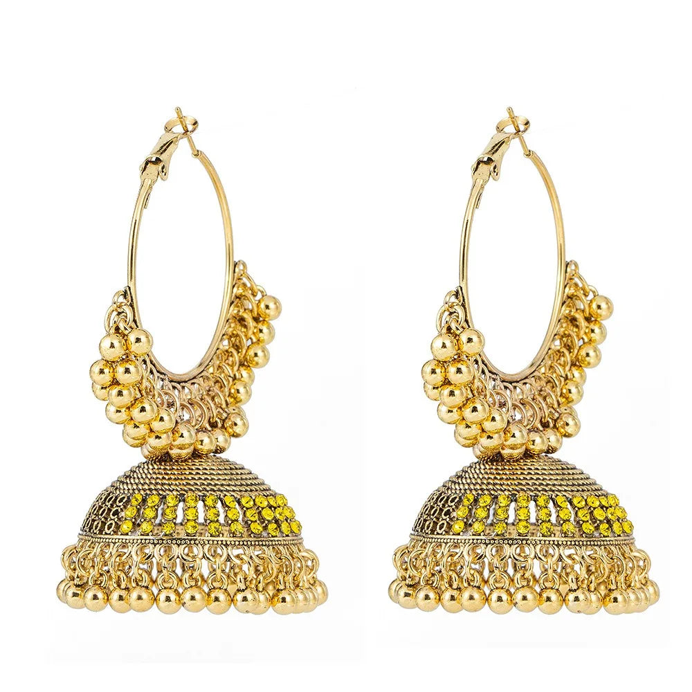 Golden Dome Jhumka Earrings – Add Royal Elegance to Your Dance! 💃👑