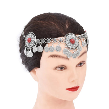 Vintage Coin Headband – Boho Gypsy Hair Jewelry with Tribal Charms