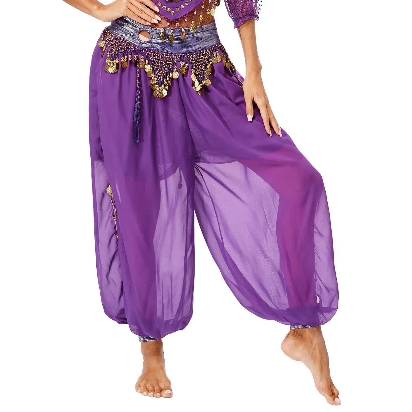 Belly Dance Pants with Beaded Tassels