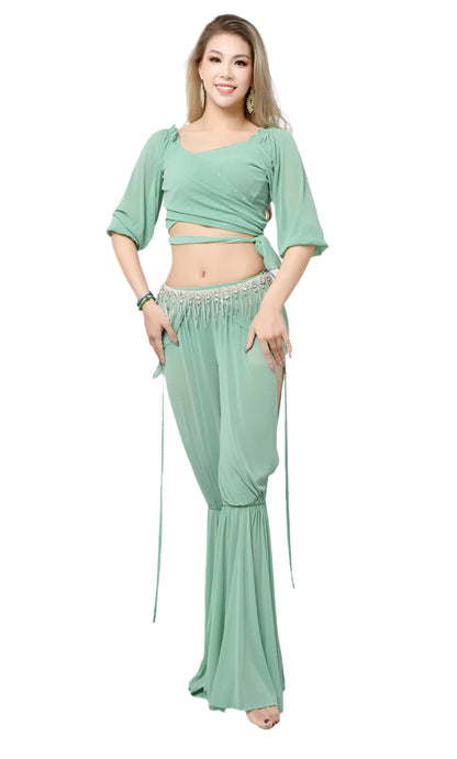 Practice Belly Dance Suit – Half-Sleeve Top & Trousers