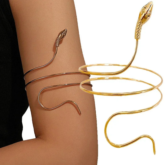 Coiled Snake Spiral Upper Arm Cuff Armband Bangle