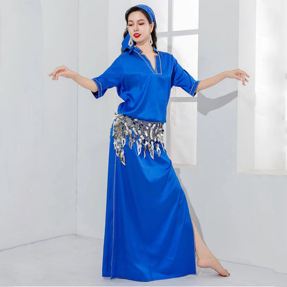 Baladi/ Saidi Satin Belly Dance Dress – Captivate in Color! 💃✨