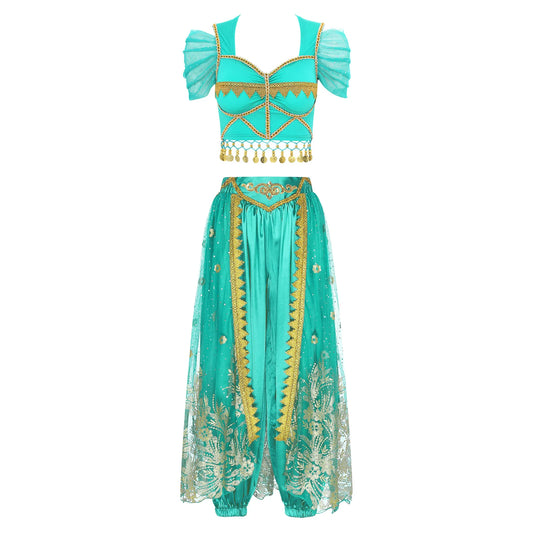 2-Piece Belly Dance Ensemble (Crop Top & Pants)