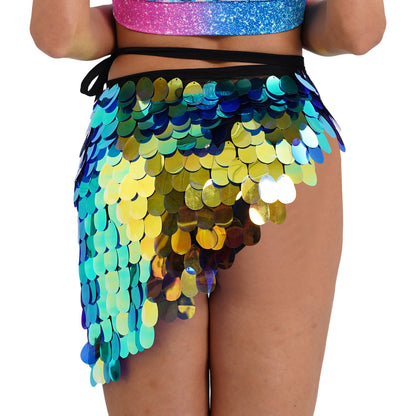 Women's Belly Dance Sequin Lace-up Hip Skirt