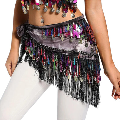 Belly Dance Hip Scarf with Coins