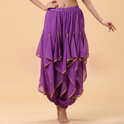 Long Chiffon Belly Dance Harem Pants - Tribal Arabic