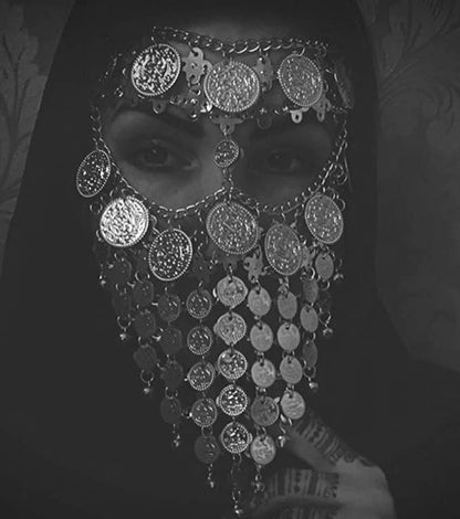 Belly Dance Coin Face Veils - Elegant and Jingly!