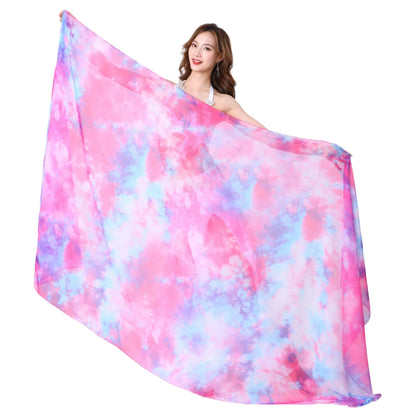 Tie-Dyed Kerchief Belly Dance Oriental Scarf – Rectangle Chiffon Veil