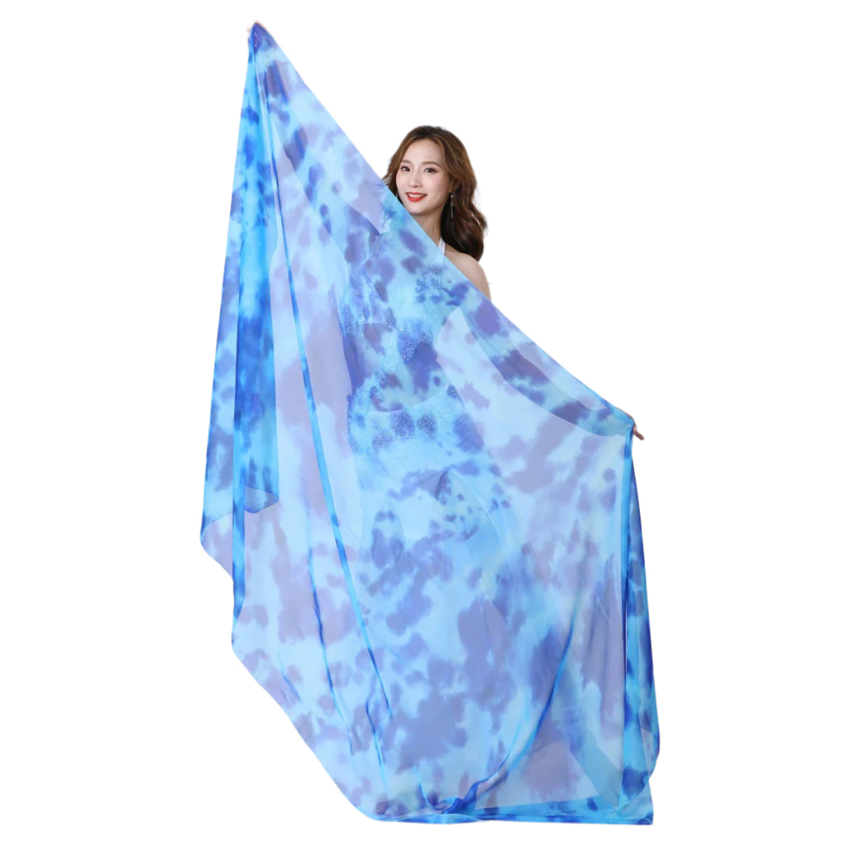 Tie-Dyed Kerchief Belly Dance Oriental Scarf – Rectangle Chiffon Veil