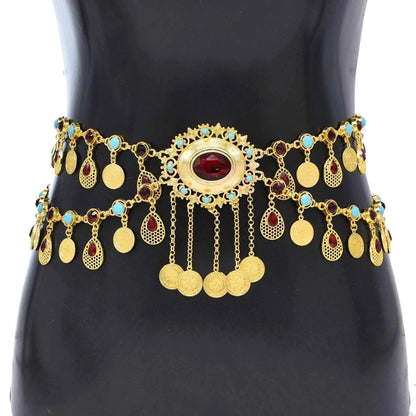 Boho Flower Turkish Belly Dance Waist Chain