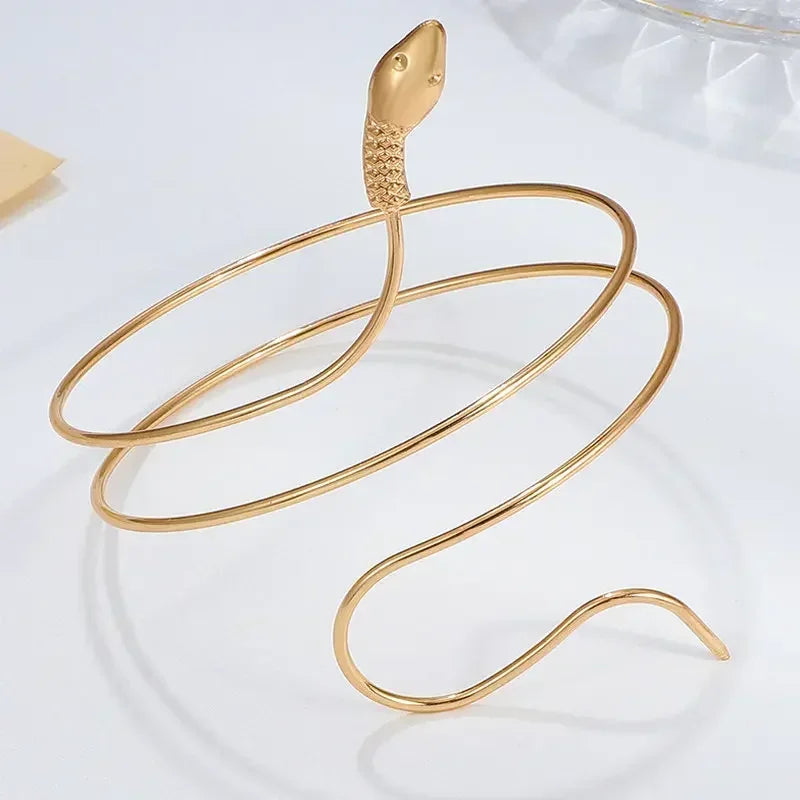 Coiled Snake Spiral Upper Arm Cuff Armband Bangle