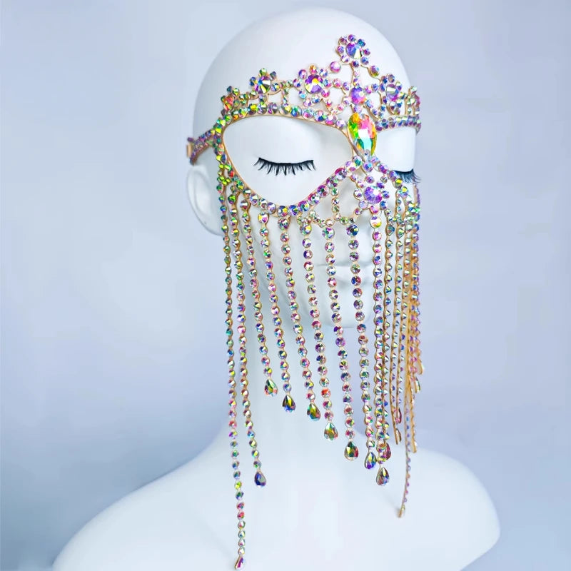 Crystal Rhinestone Belly Dance Face Mask