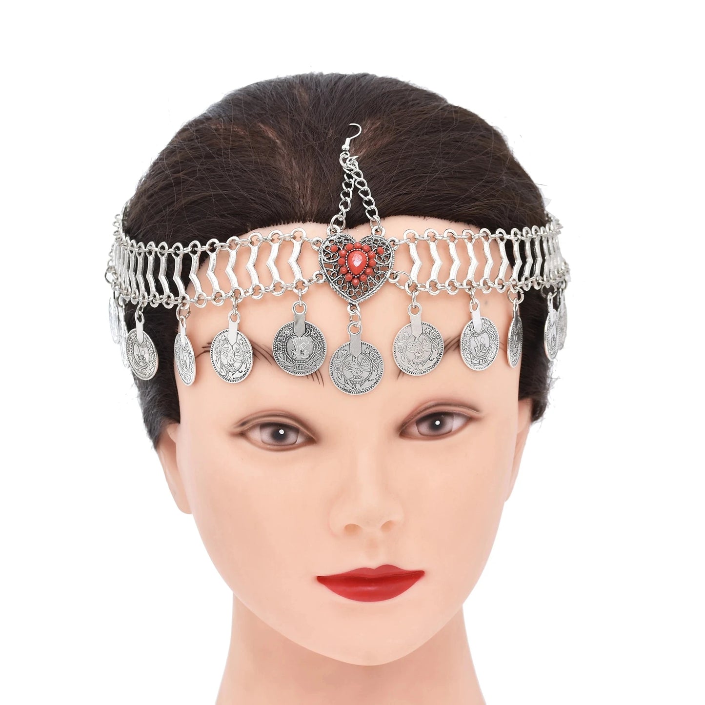 Vintage Coin Headband – Boho Gypsy Hair Jewelry with Tribal Charms